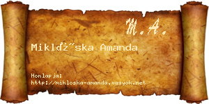 Miklóska Amanda névjegykártya